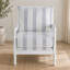 Élégante chaise d'appoint rembourrée avec motif à rayures classique