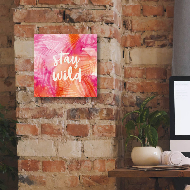 «Boho Tropical Sign 1» par Danhui Nai, art mural sur toile, H 12 po x l 12 po