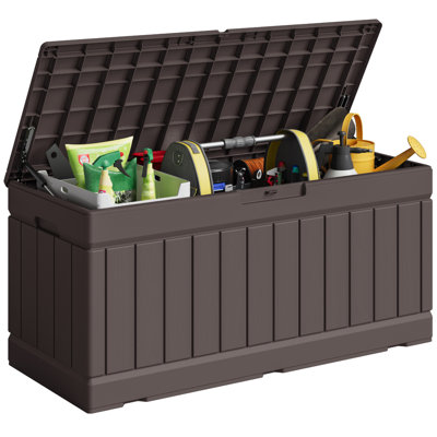 Boîte de rangement pour terrasse extérieure verrouillable 78 gallons Medjidi 