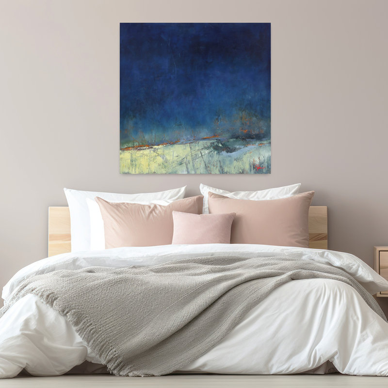 Dugout, paysage abstrait contemporain, art naturel, H 32 po x l 32 po