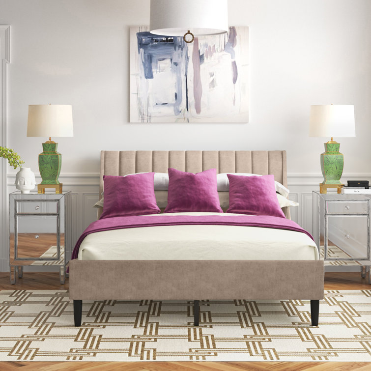 Helaina Upholstered Wingback Bed