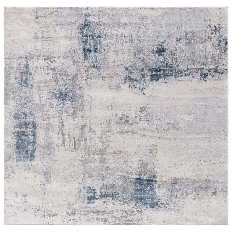 Tapis gris / bleu clair Kulig 216, Carré 6 pi 7 po