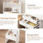 Petit meuble-lavabo de maquillage avec 3 miroirs éclairés réglables et une chaise de rangement - Coiffeuse blanche pour chambre à coucher, convient aux dortoirs d'une chambre à coucher, compact
