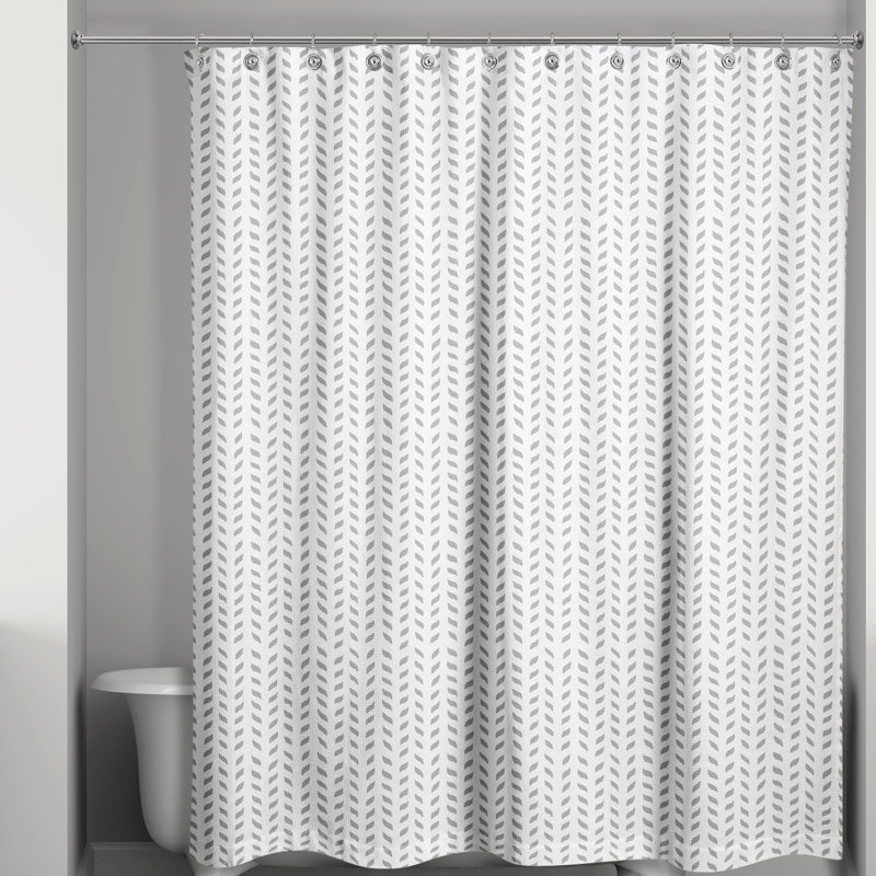 Rideau de douche Hyrup, Blanc / Gris