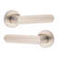  Modern Lima Knurled Euro Lock Door Handles in Satin Nickel Finish with 70mm Key and Thumbturn Barrell