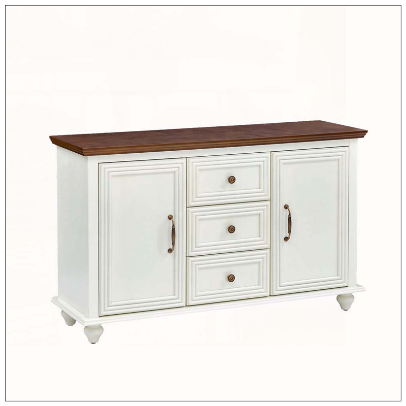 Buffet 47,3 "Mid Century, Brun / blanc