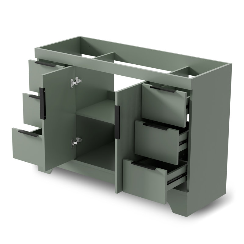 Base de meuble-lavabo simple 48 po seulement, lavabo non inclus, Vert sauge