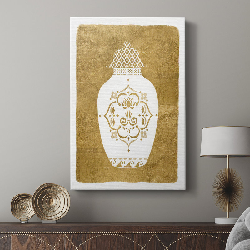 Golden Urn I - galerie sur mesure tendue Cavas, H 18 po x l 12 po