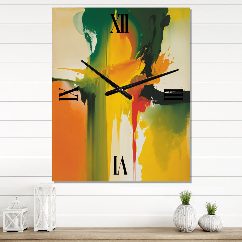 Horloge murale abstraite espagnol Moss Soulscape V - espagnol, H 40 po x l 30 po x P 1 po