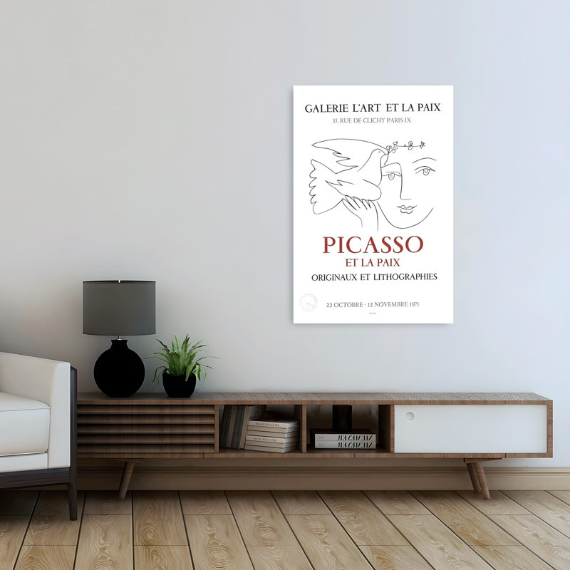 Peace Dove Portrait Abstract Classic Elegant Bird Nature Portrait Wall Art Print 1 Piece Wrapped Canvas Wall Art