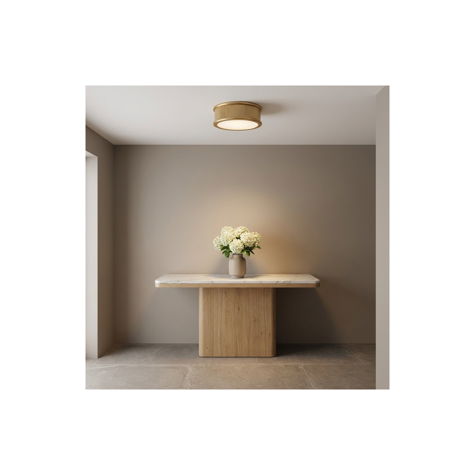 Rigsby Flush Mount, 6" H x 18" W x 18" D, Gild