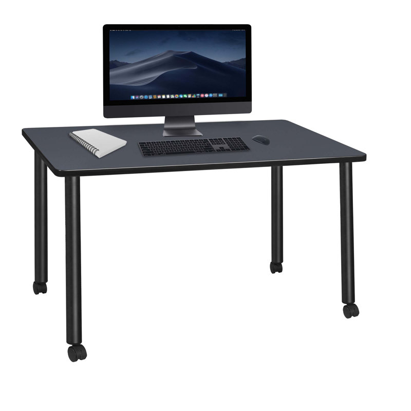 Regency Kee Mobile Desk, Gray/Black, 29" H x 60" W x 24" D