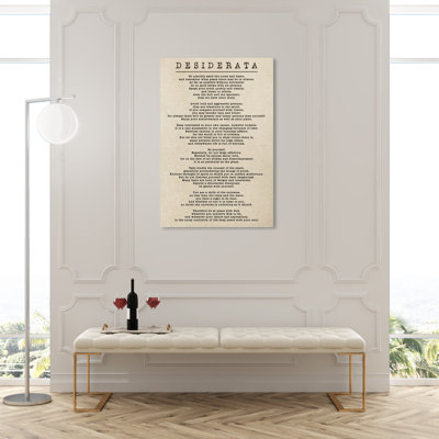 «Desiderata Parchment» par Oliver Gal - Art textuel sur toile