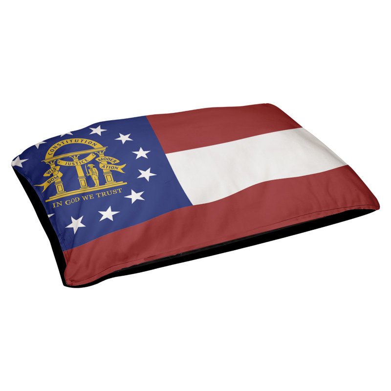 Coussin créateur drapeau georgia Burien, L 32,5 po x l 42,5 po, Noir