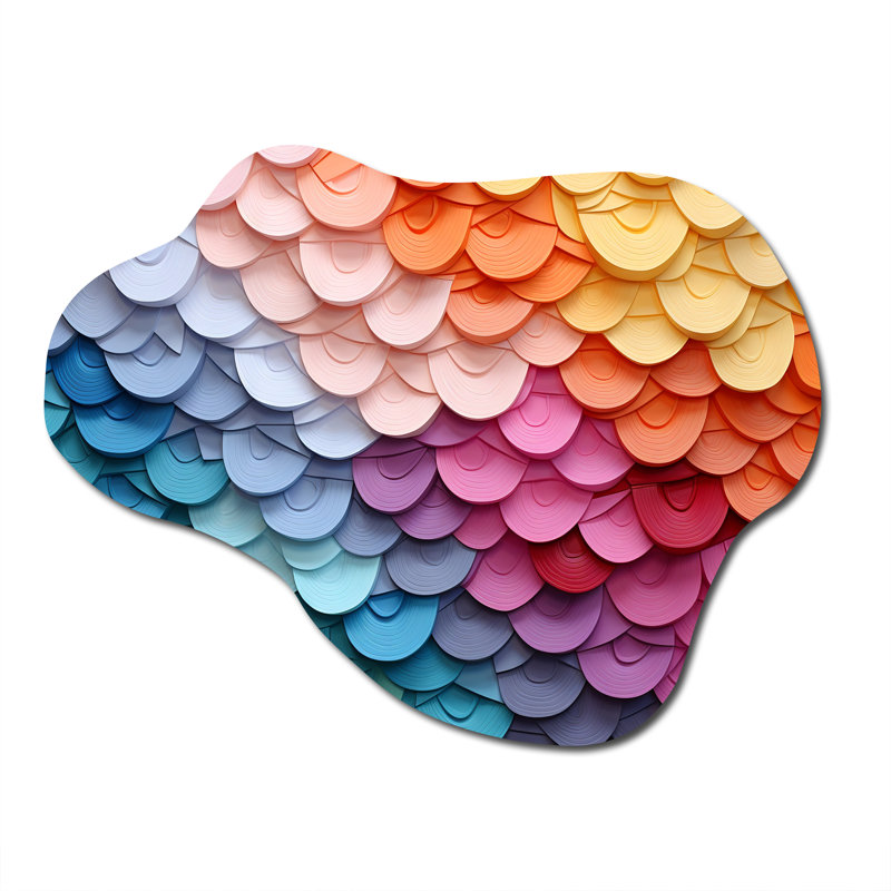 Opt Opt Harmonious Spectrum II - Cloud Op Art, reproduction d'art asymétrique en métal, H 27 po x l 35 po