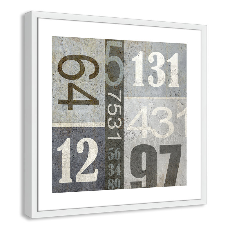Art numérique encadré, H 22,5 po x l 22,5 po x P 1,18 po, Encadré de boîte blanc