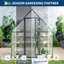 Serre 6 po x 4 pi en polycarbonate, cadre en aluminium renforcé robuste, évents de toit et latéraux, gouttières intégrées, serre extérieure à assemblage rapide pour le patio, vert