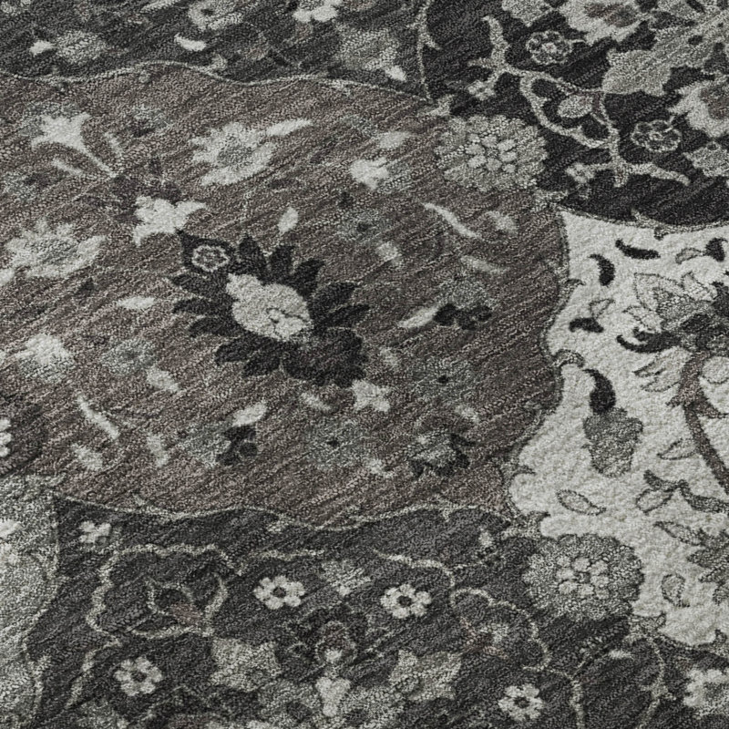 Premium Machine Washable Mayfield AMF2292 Panel Rug, Gray, 10' x 14'