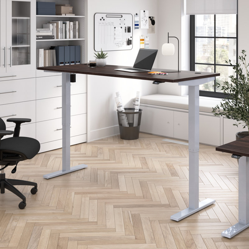 Move 40 Series Adjustable Standing Desk, Walnut, 72" W X 30" D