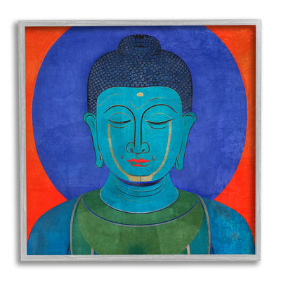 Vivid Buddha Portrait, estampe numérique encadrée par Elena Ray