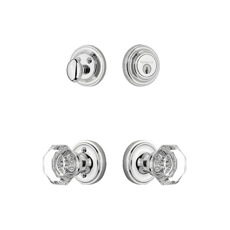 Nostalgic Warehouse Classic Rosette Entry Set with Waldorf Crystal Knob