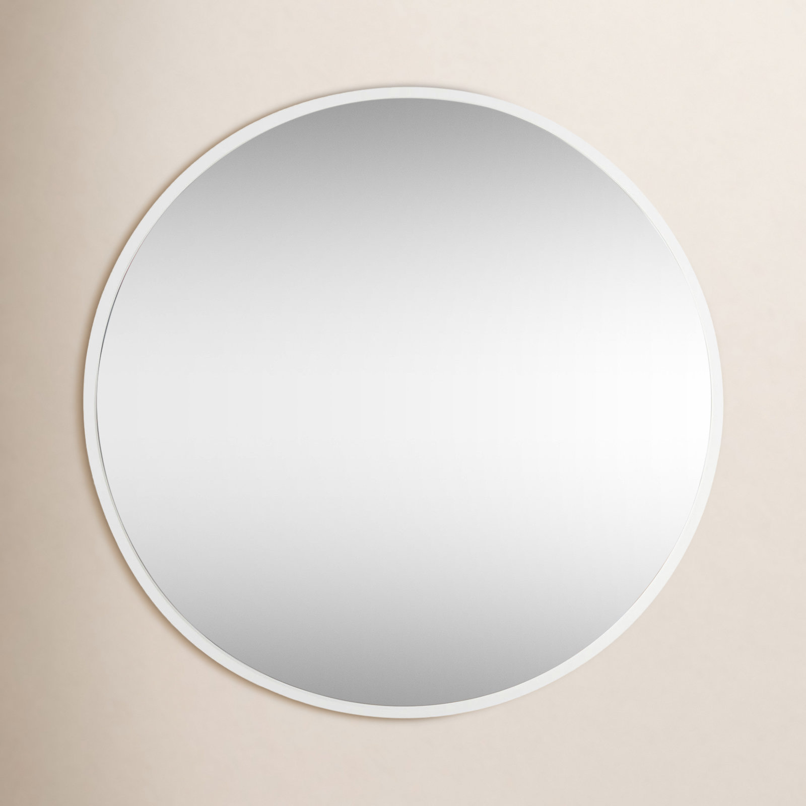 Hub Rubber Round Mirror, 37'' x 37'', White