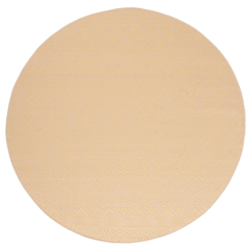 Navas Performance Solid Color Indoor/Outdoor Area Rug, Round 6'7"