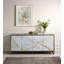 Armoire console avec finition chêne blanc et finition champagne