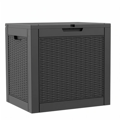 Emperic Design Set of 2 35Gal Resin Lockable Deck Boxes – Weatherproof Outdoor Storage for Tools, Cushions & Packages