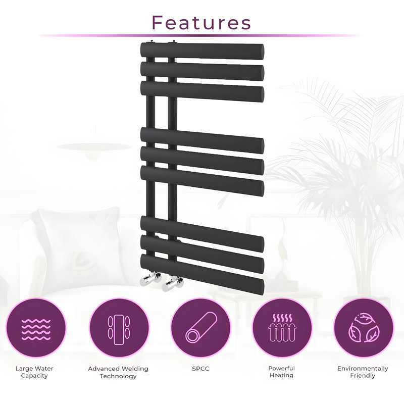 Vertical Designer Towel Rail 113cm H X 50cm W