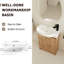 Meuble-lavabo autoportant de 23 po avec lavabo et support de rangement, portes à fermeture douce - décor moderne, lavabo à longue durée d'utilisation, support à tablettes, tablettes réglables, lavabo en céramique, contreplaqué