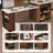 80" Expandable Kitchen Island With Faux Marble Top, Built-In Outlets & Mobile Storage