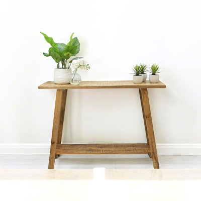 Hand-crafted Rustic Natural Mango Wood Console Table