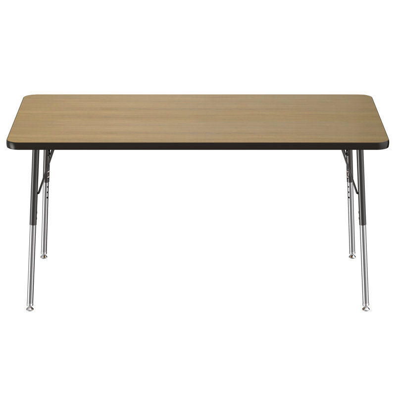 Table d'activité rectangulaire 30 po x 60 po Maple, 30" x 60", Roulement pivotant standard, Chêne Pasadena / noir