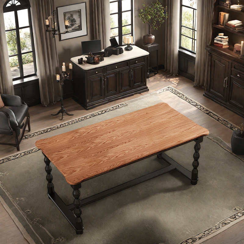 American Light Luxury Solid Wood Table., 29.53"H x 55.12"L x 31.5"W