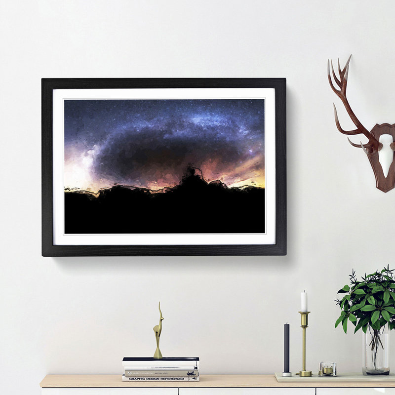 Stars Above Utah - Picture Frame Graphic Art Print, 48cm H x 65cm W x 2cm D, Black Framed