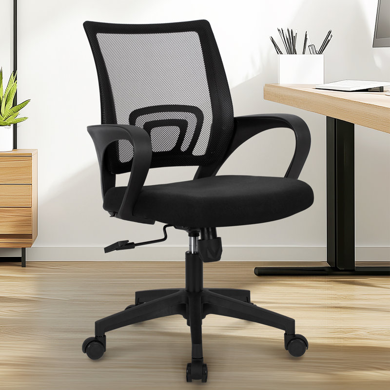 Chaise de bureau ergonomique en filet, Noir / Noir, 2 pièces
