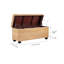 42" Natural Rattan & Solid Mahogany Lift-Top Storage Trunk