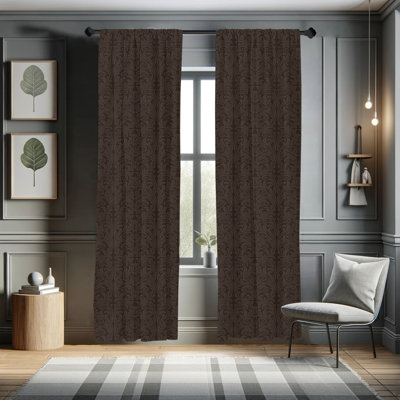 Damask Semi-Sheer Rod Pocket Curtain Panels