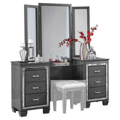 Bureau de coiffeuse avec miroir Malvino