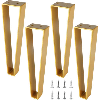 16 Inch Trapezoid Furniture Legs Set Of 4, Solid Steel Hairpin Legs For Heavy-Duty Tables, Cabinets, And DIY Furniture Projects