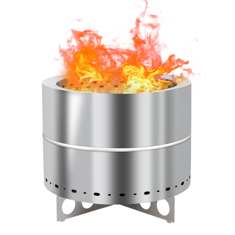 Tanvier Outdoor 16.7 in. H Stainless Steel Smokeless Stove with Base and Storage Bag