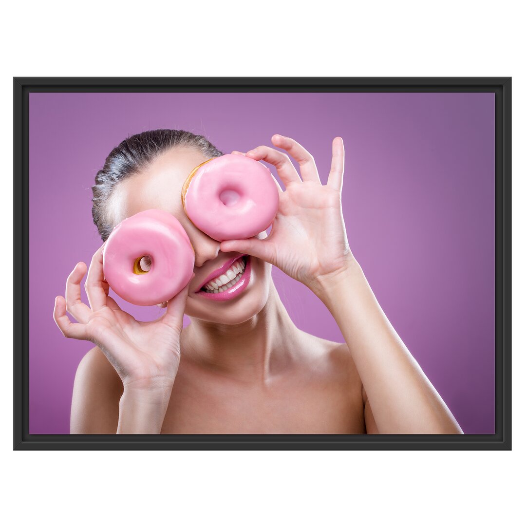 Gerahmtes Wandbild Lustige Donuts