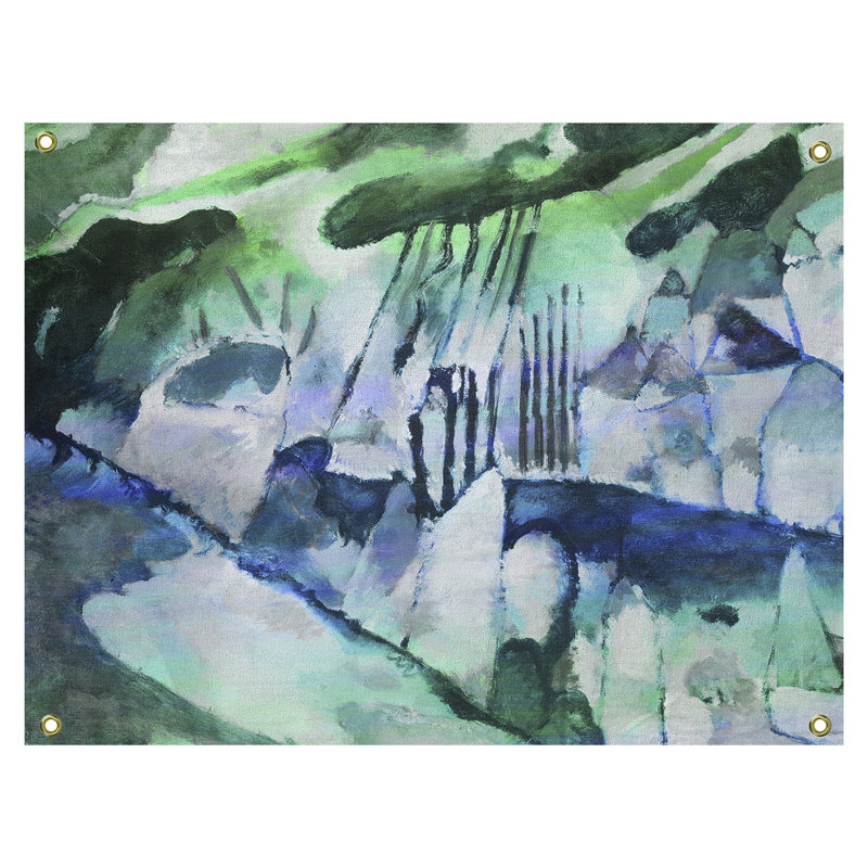 Tapisserie murale Lepley, H 60,5 po x l 51,5 po, Vert / Bleu