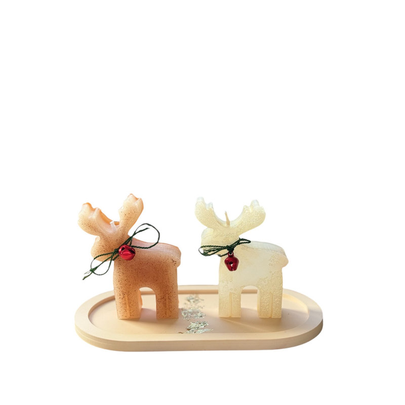 Ensemble de bougies de Noël, Blanc / beige, 3