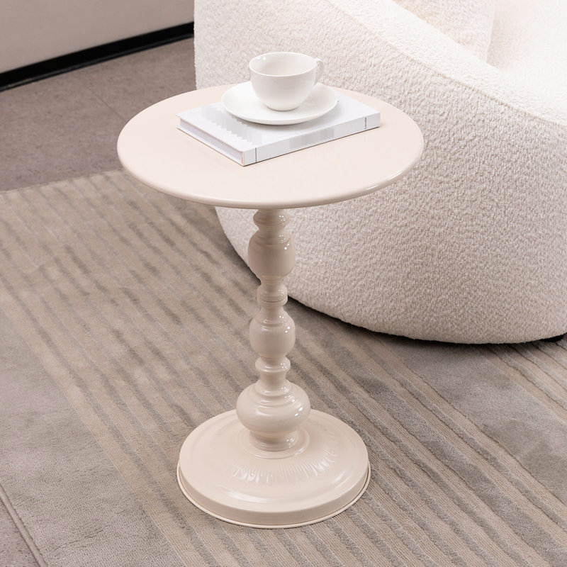 Table d'appoint ronde en métal - rétro pour le salon, le bout de la chambre à coucher, la fabrication de chevet de style rétro