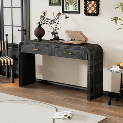 Console moderne, table de vestibule, table de vestibule avec deux tiroirs supérieurs