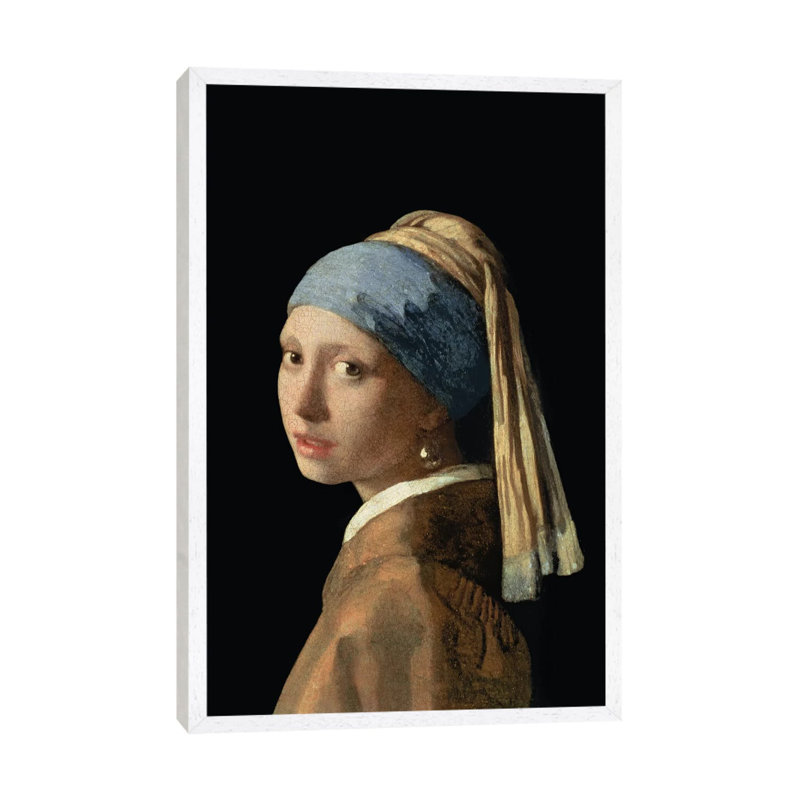 Girl With A Pearl Earring, C.1665-6 by Johannes Vermeer - Floater Frame Painting on Canvas, 66.04 cm H x 45.72 cm W