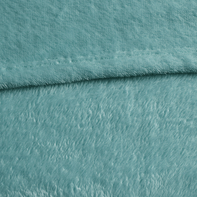 King Aqua Plush Reversible Machine Washable Blanket