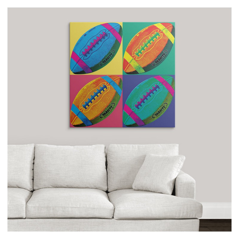 « -football », impression Ball Four, H 35 po x l 35 po x P 1,5 po, Toile